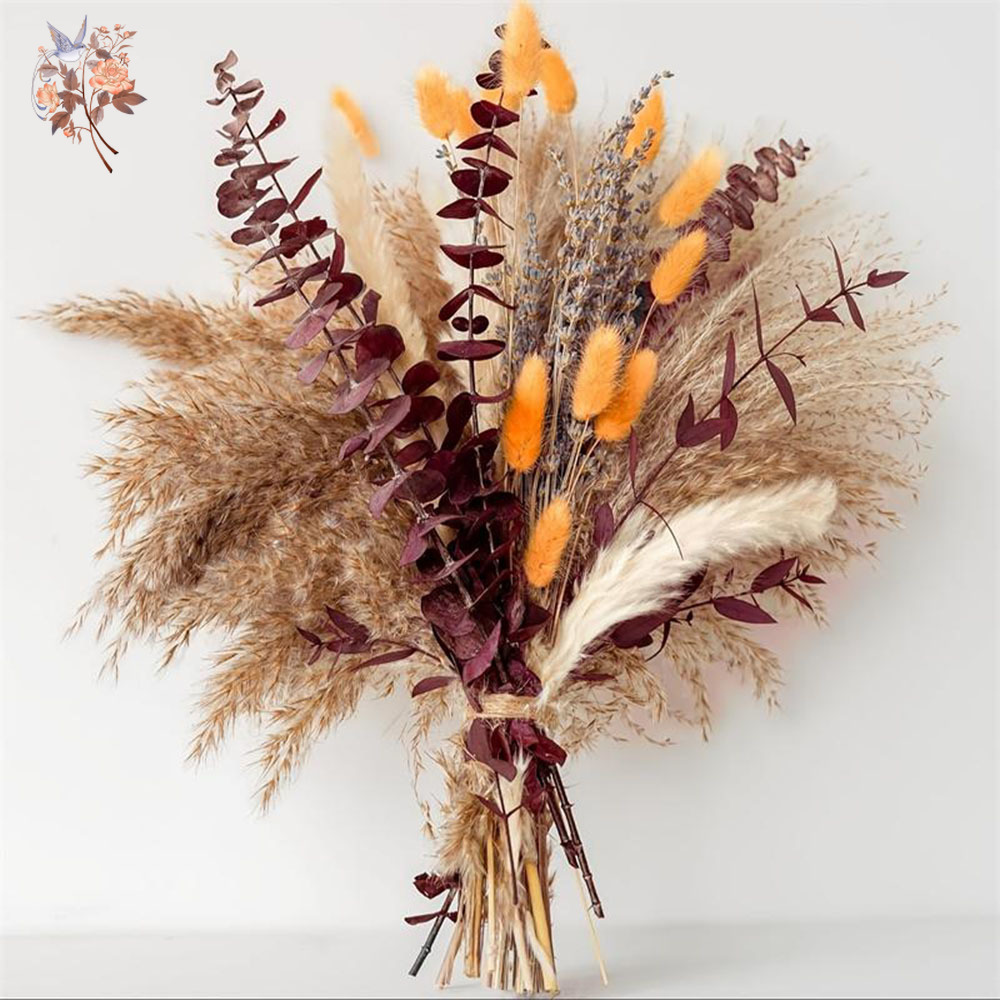 Dried Flower Bunch - 75 шт. сушеные пампасы, листья эвкалипта,