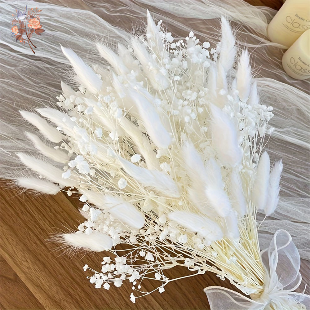 Dried Flower Bunch - 54 шт., белые сушеные цветы, свадебный