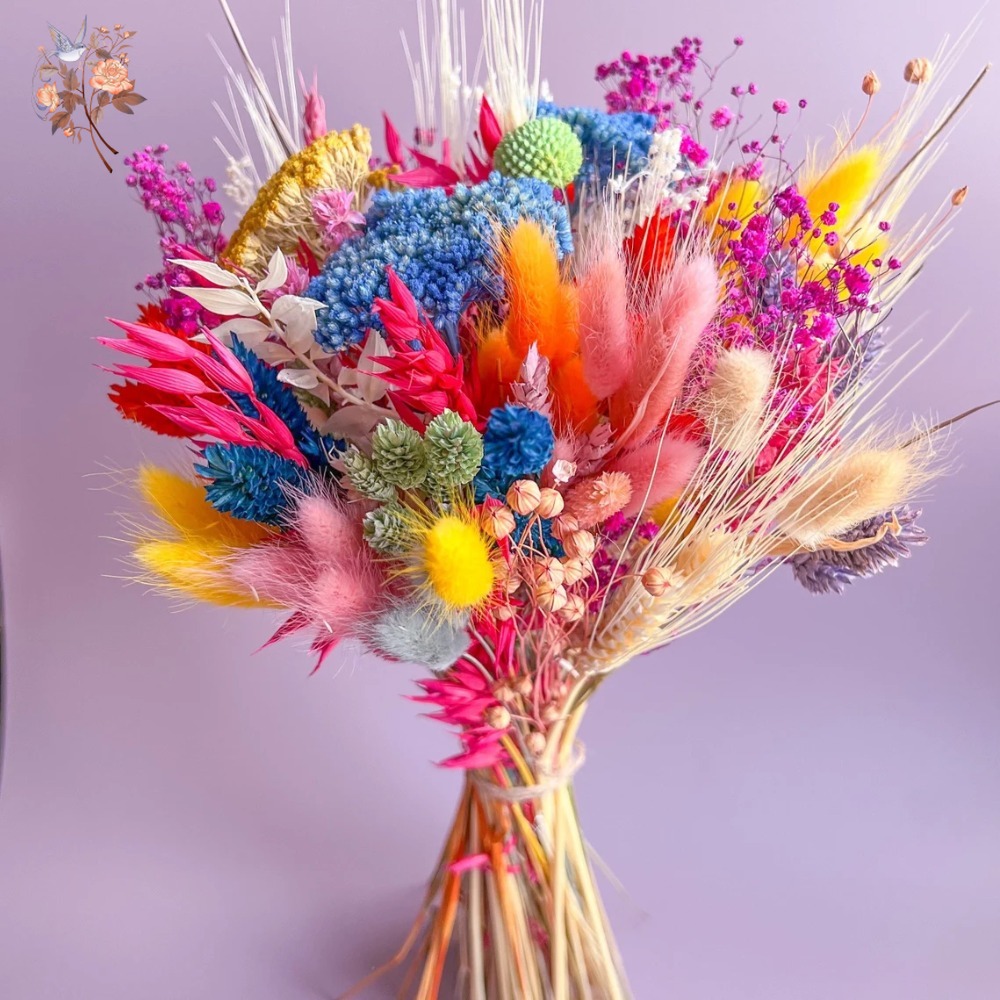 Dried Flower Bunch - Красочные сушеные цветы, свадебный букет для