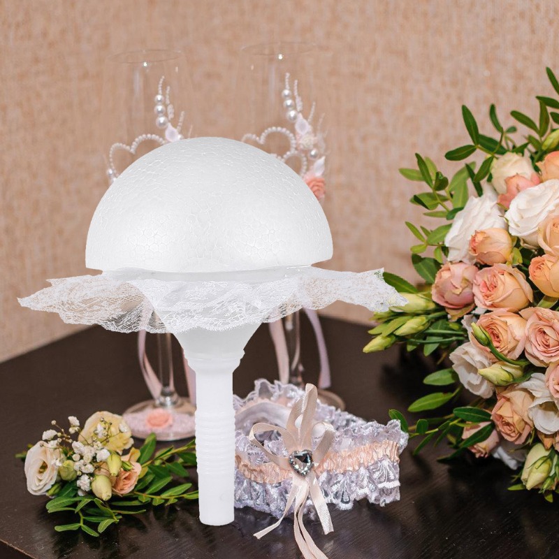 Bouquet Holder Foam - Держатель для искусственных цветов, белый кружевной