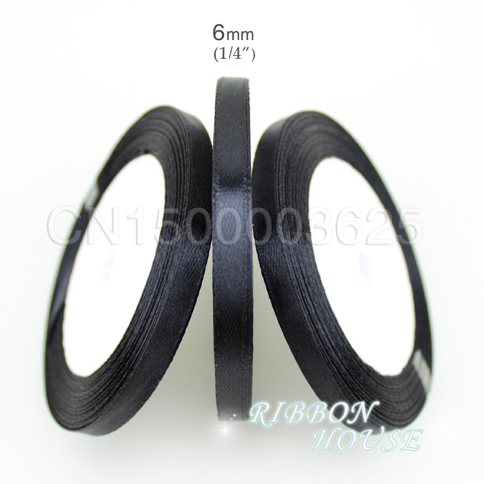 (25 ярдов/рулон) Черная атласн – обзор и цена Ribbon Wired Satin