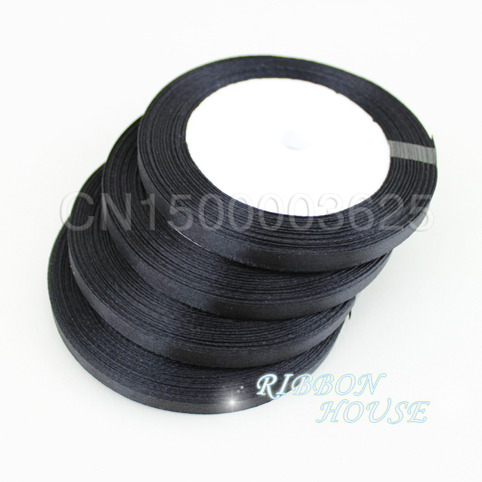 (25 ярдов/рулон) Черная атласн – обзор и цена Ribbon Wired Satin